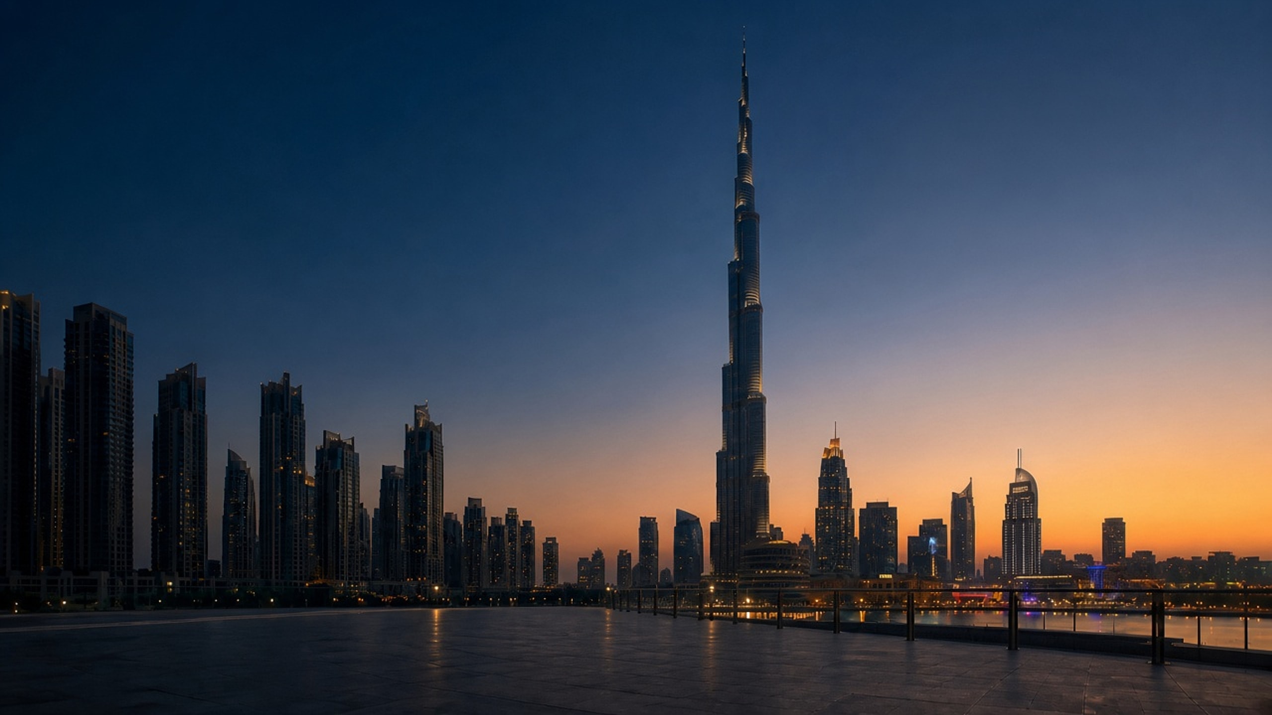 Dubai skyline at dusk